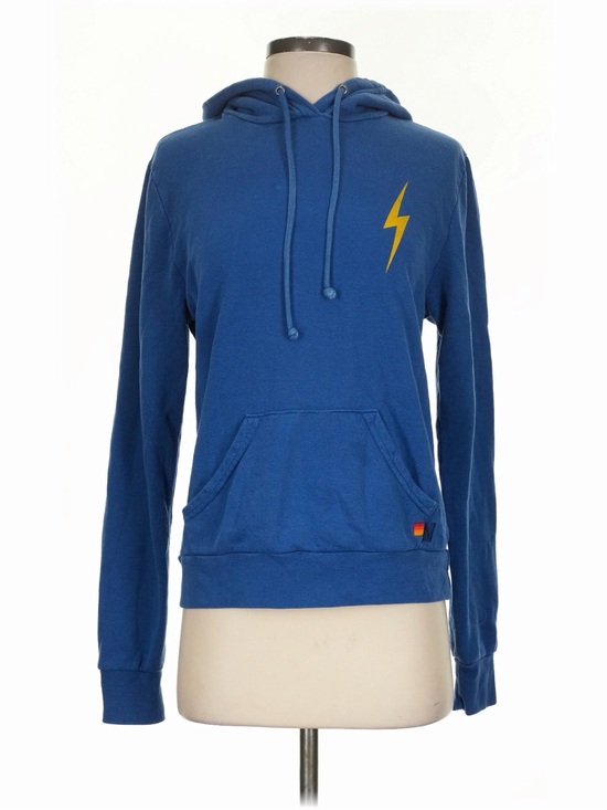 Aviator Nation Sweaters - Aviator Nation Royal Blue Hoodie with Yellow Lightning Bolt